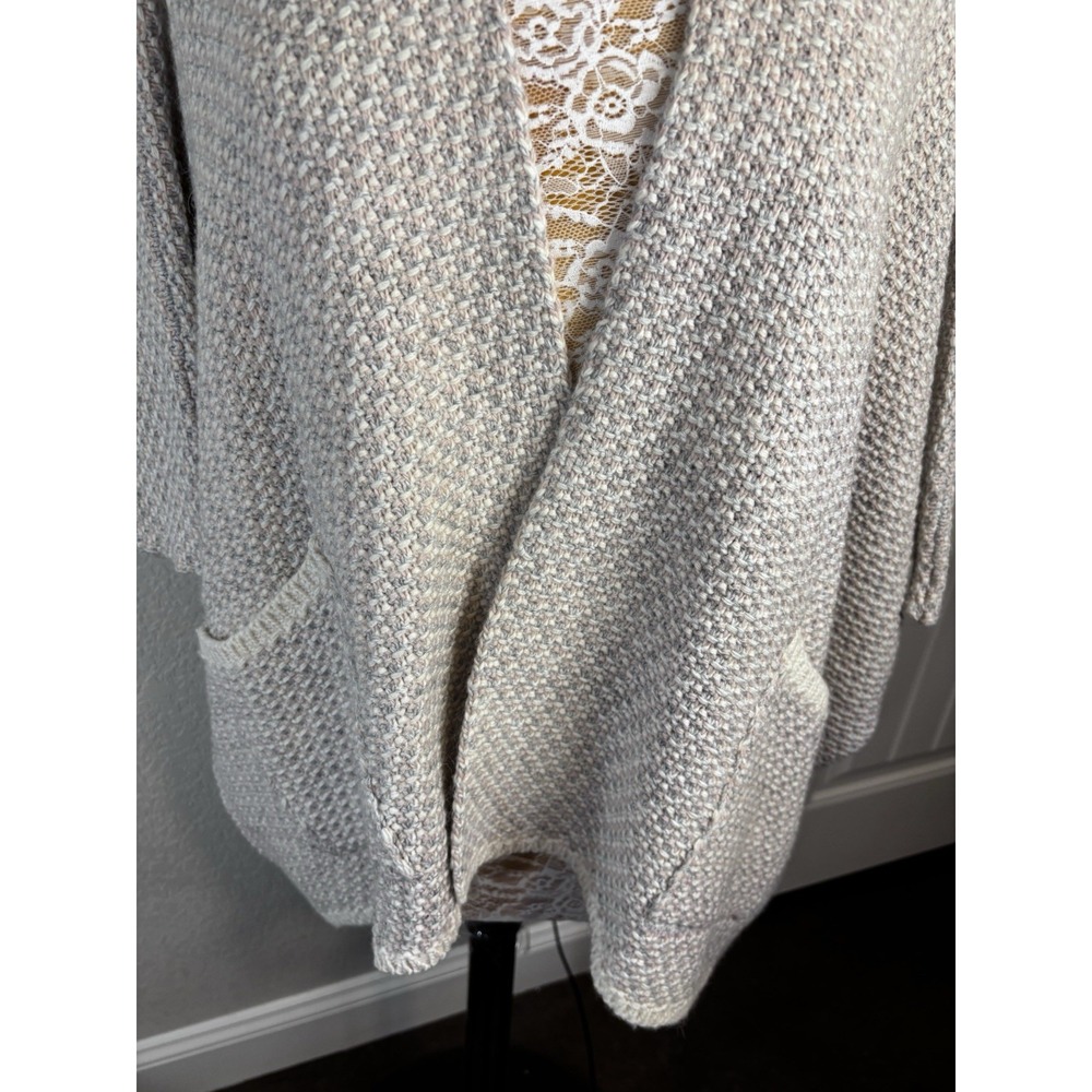 Cocogio Wool Alpaca Blend Open Front Cardigan Poncho One Sz Pink/gray Lagenlook